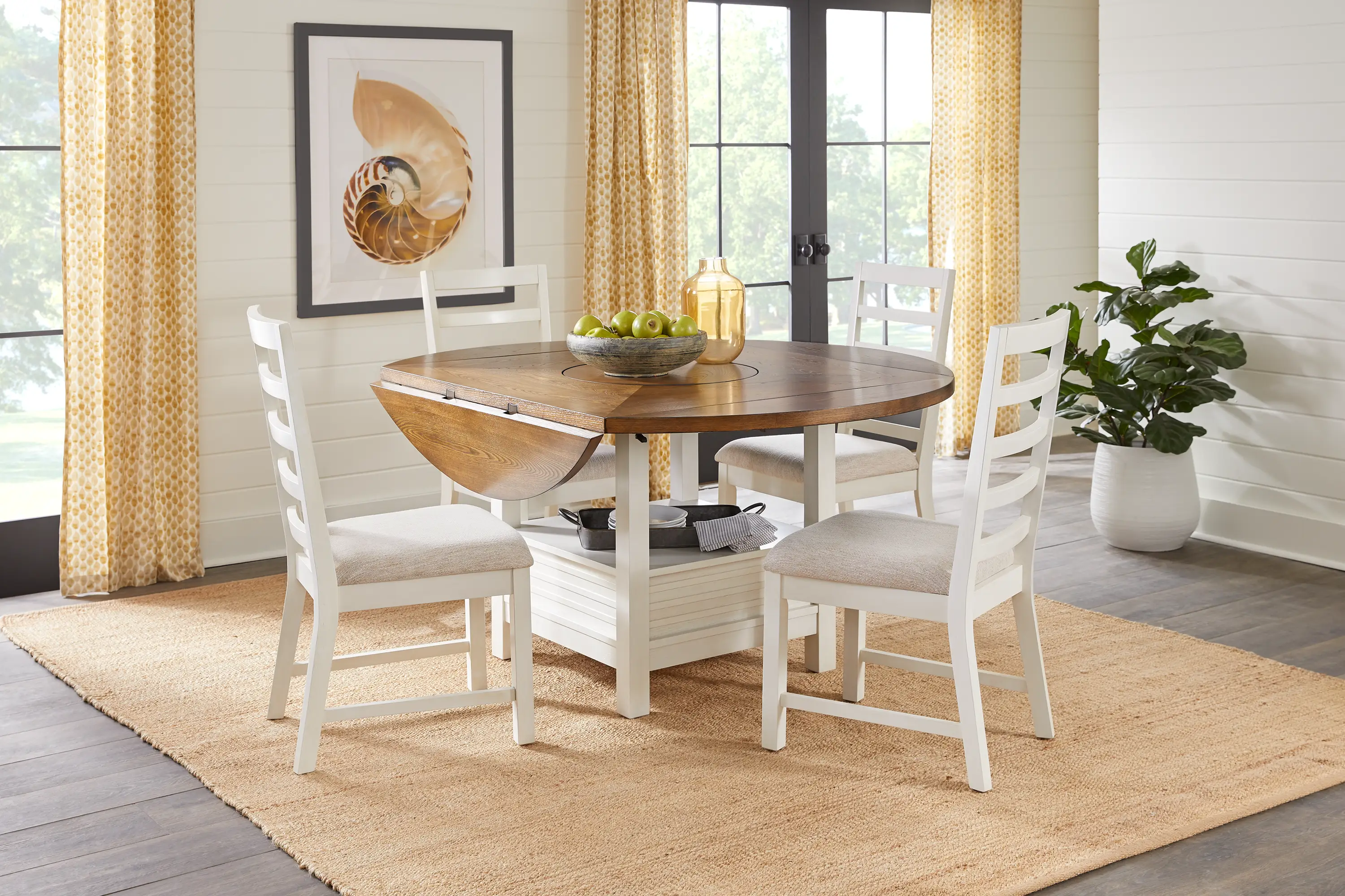 Everdeen Cottage White 5 Pc Dining Room - Thumbnail - Image 1