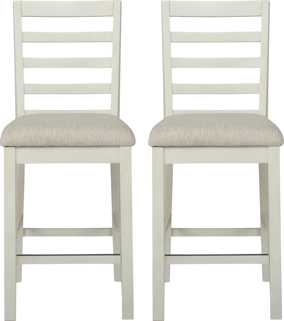 Everdeen Cottage White Counter Height Stool, Set of 2 - Thumbnail - Image 1