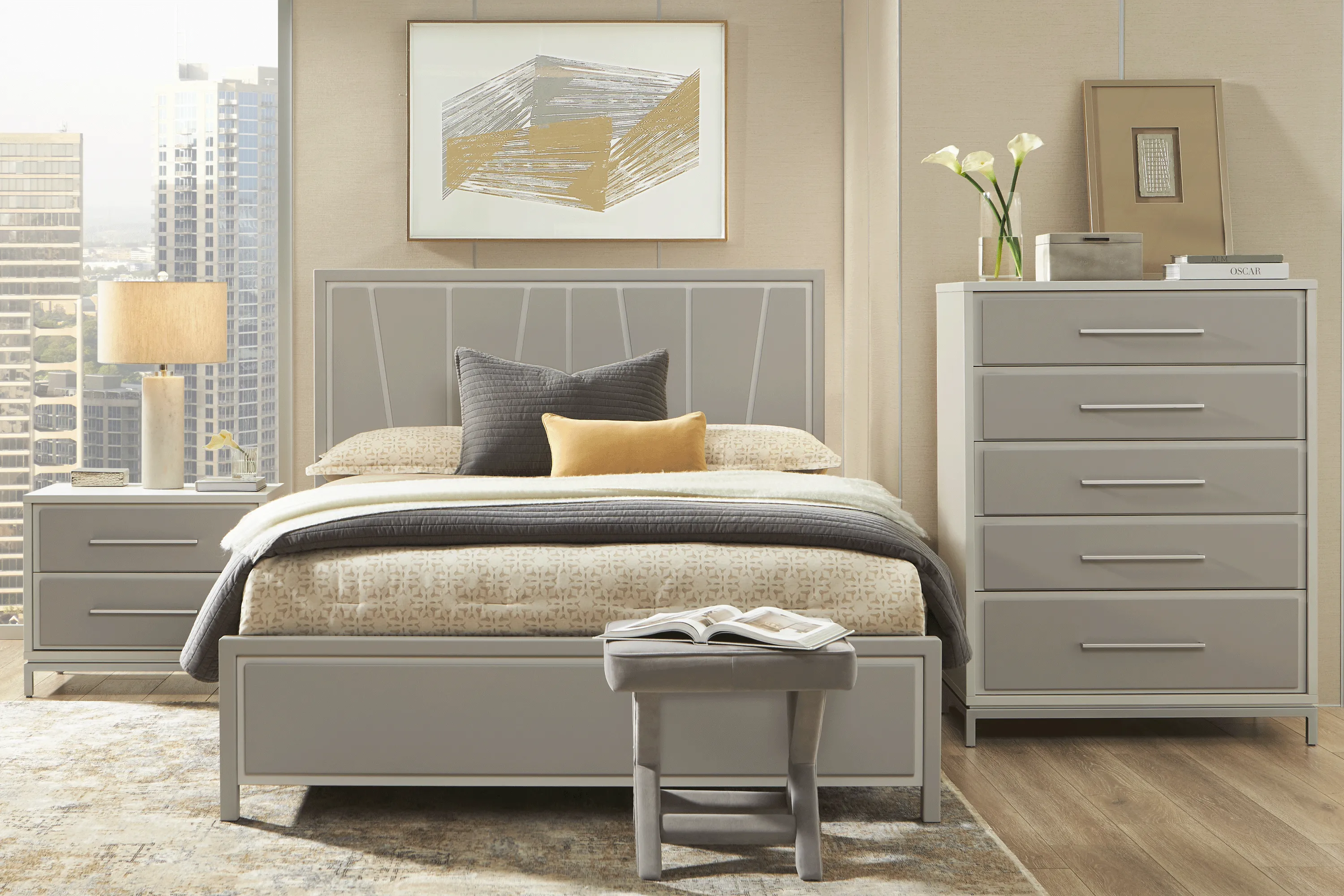 Everdream Gray 5 Pc King Panel Bedroom - Thumbnail - Image 1