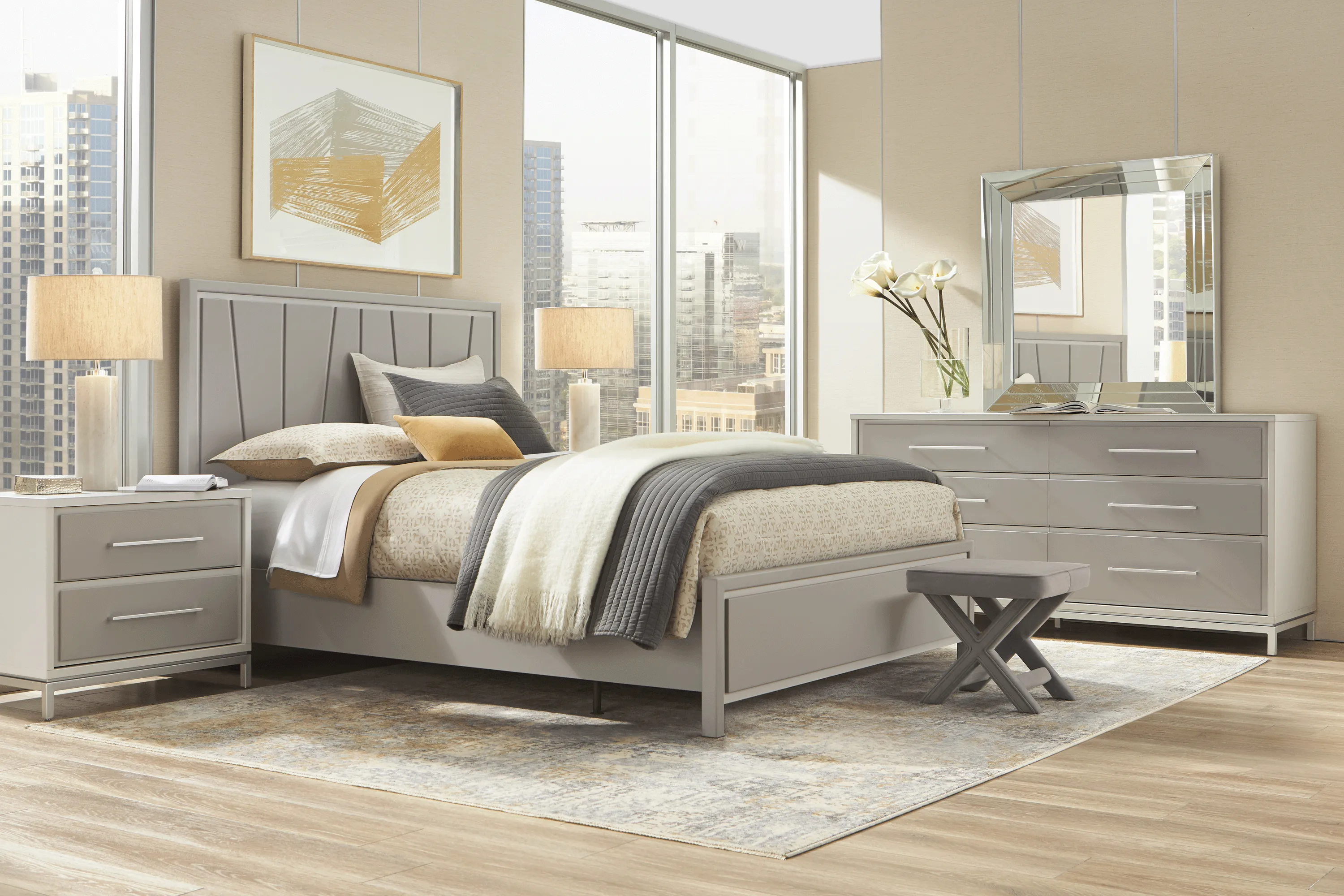 Everdream Gray 5 Pc Queen Panel Bedroom - Thumbnail - Image 1
