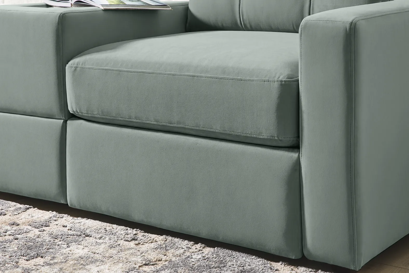 Drew & Jonathan Modularone Evergreen Green Velvet Plush 6pc 6 Pc ...