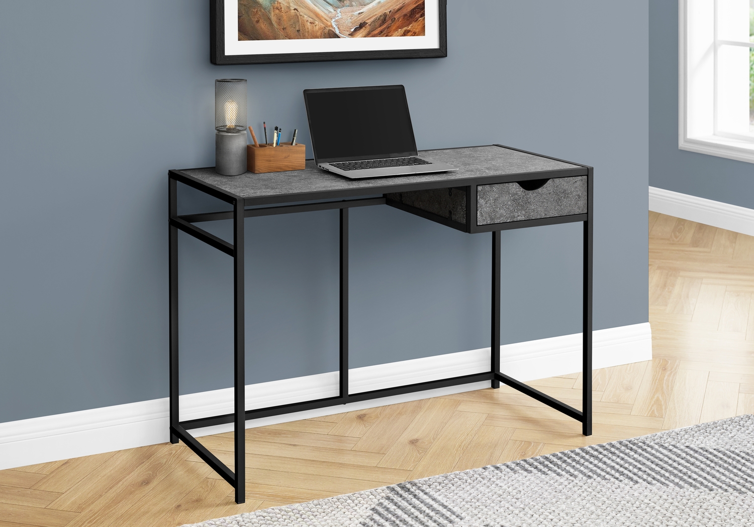 Everina Gray Desk - Thumbnail - Image 2