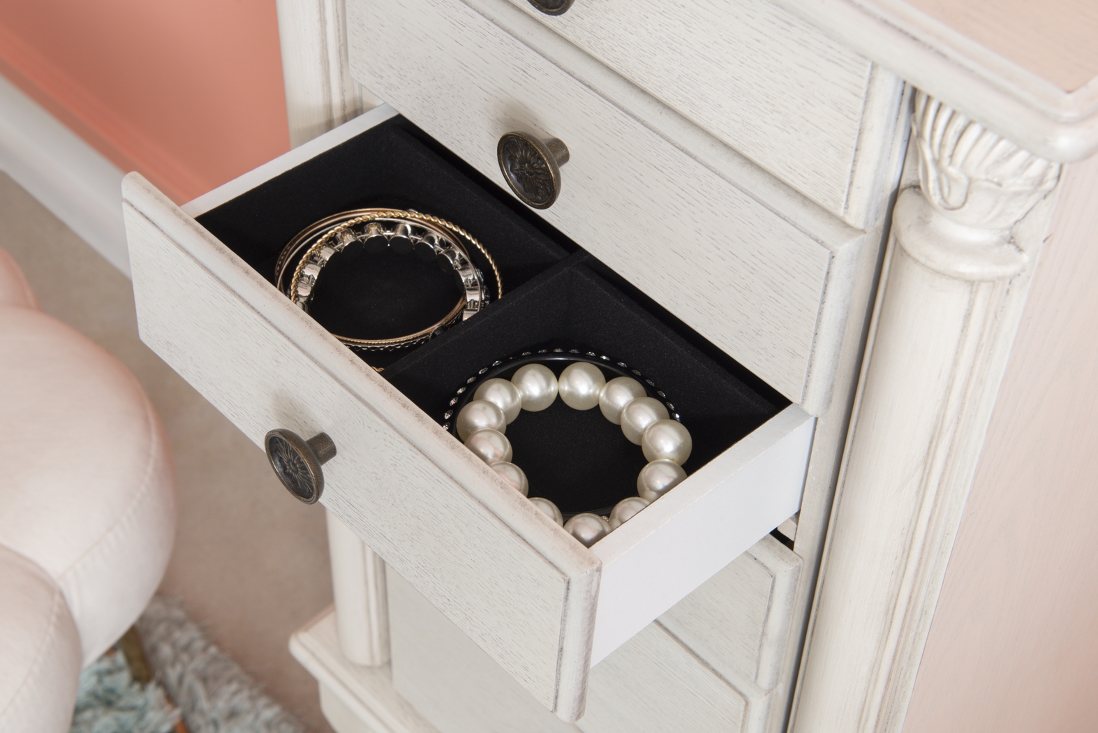 Everinaa White Jewelry Armoire - Thumbnail - Image 13