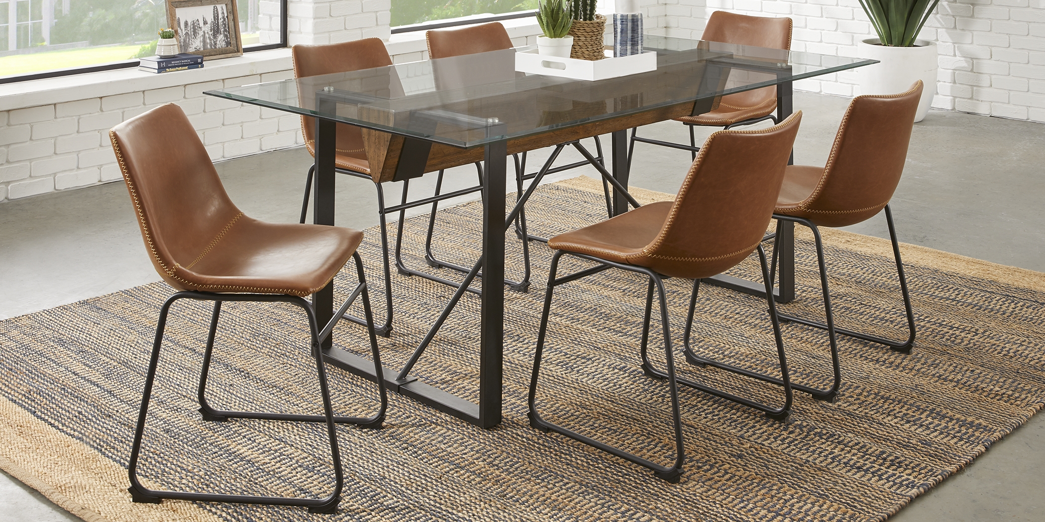 Everton Dark Brown 5 Pc Dining Set with Brown Chairs - Thumbnail - Image 1