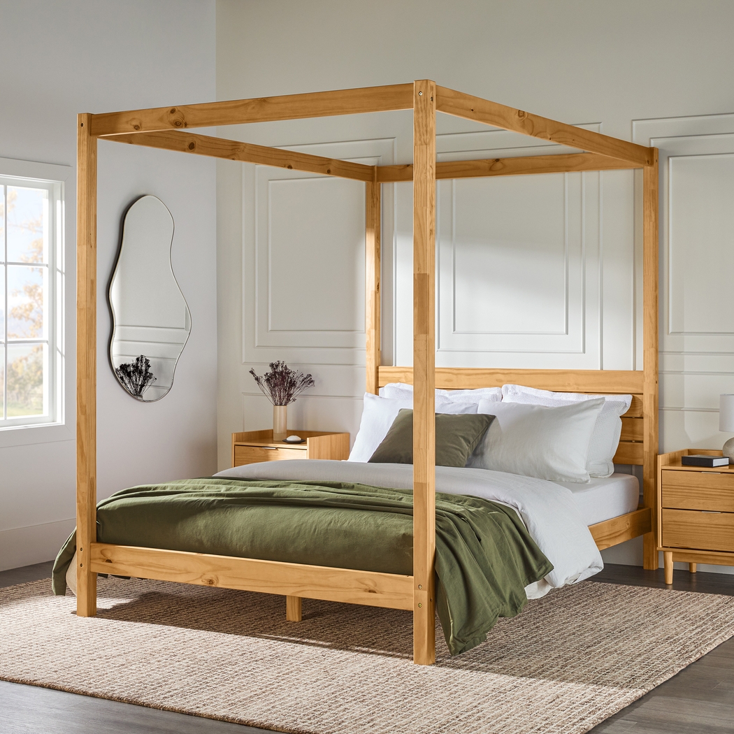 Evertrust Natural Queen Canopy Bed - Thumbnail - Image 2