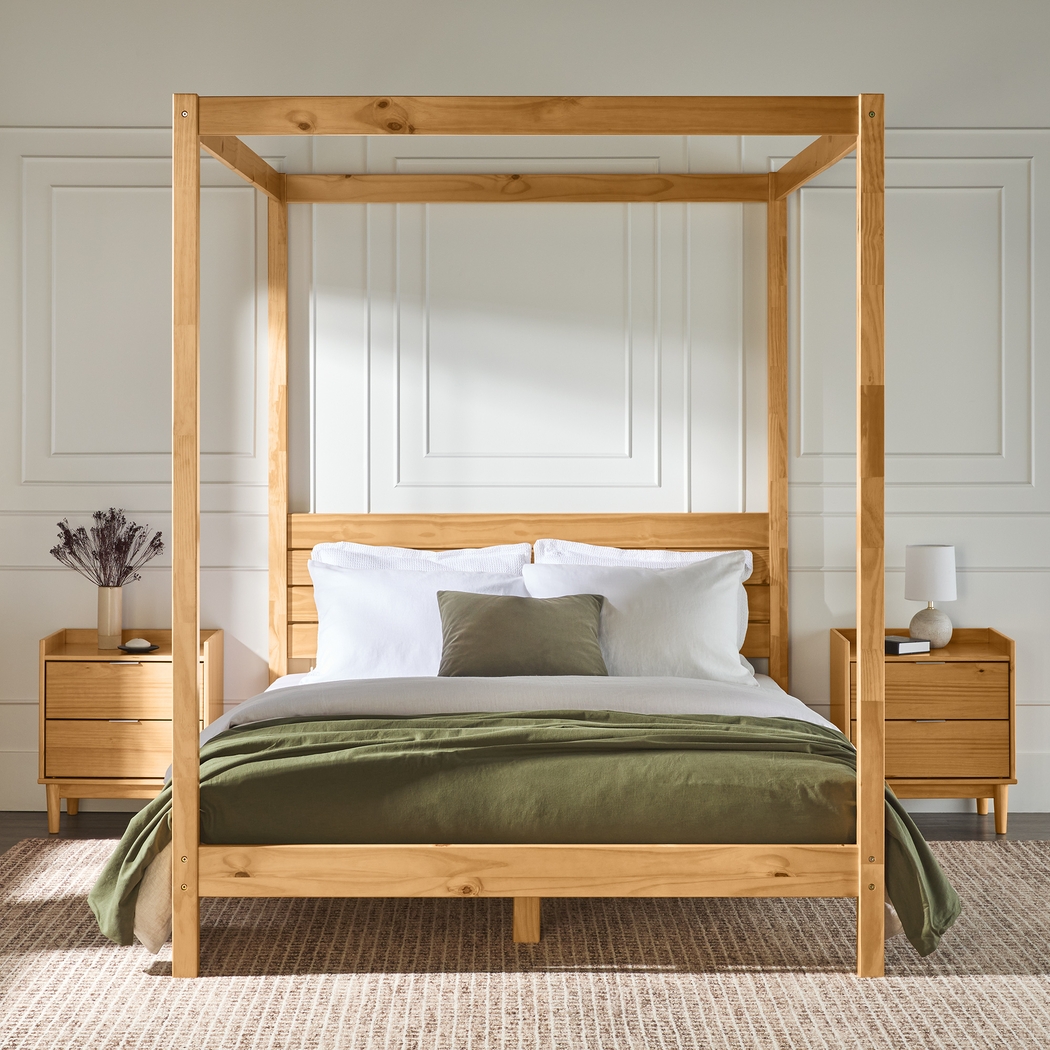 Evertrust Natural Queen Canopy Bed - Thumbnail - Image 3