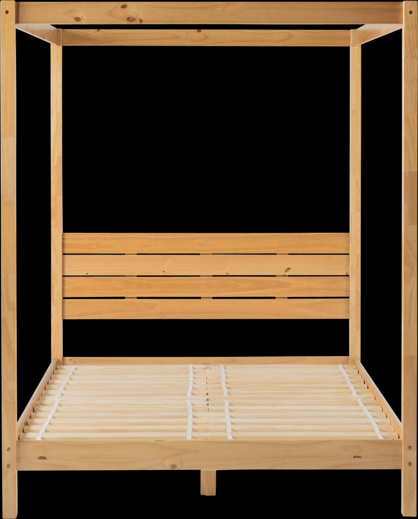 Evertrust Natural Queen Canopy Bed - Thumbnail - Image 5