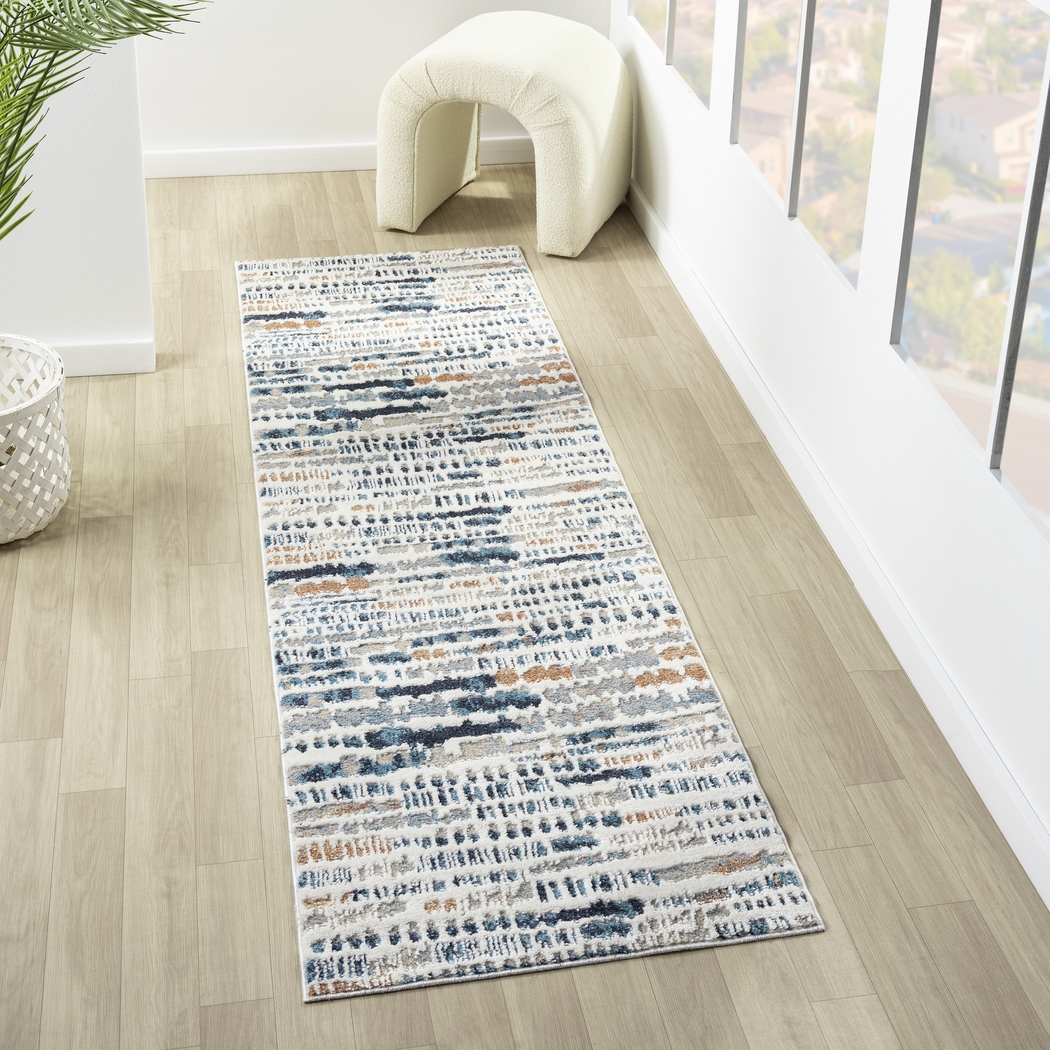 Evette Rios Basili Blue 2'2 x 7' Runner Rug - Thumbnail - Image 3