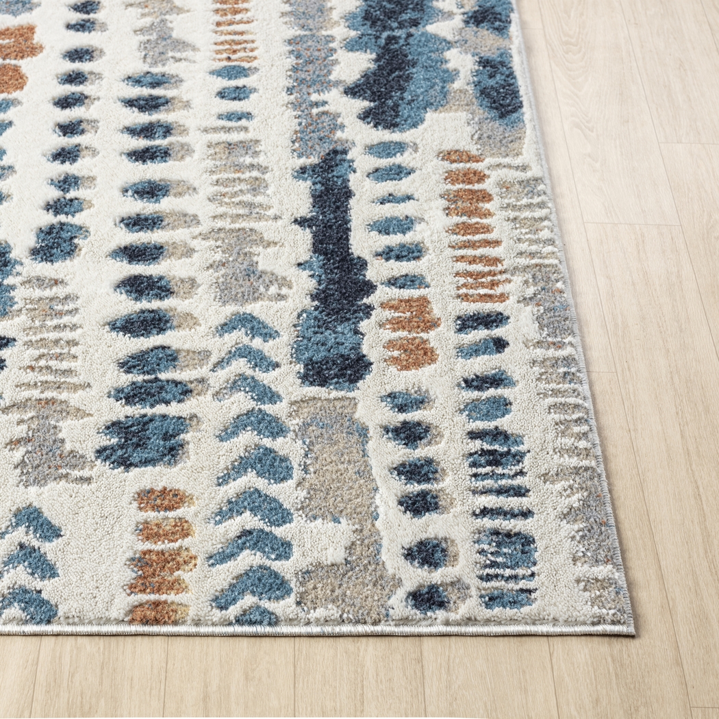 Evette Rios Basili Blue 5'3 x 7' Rug - Thumbnail - Image 5