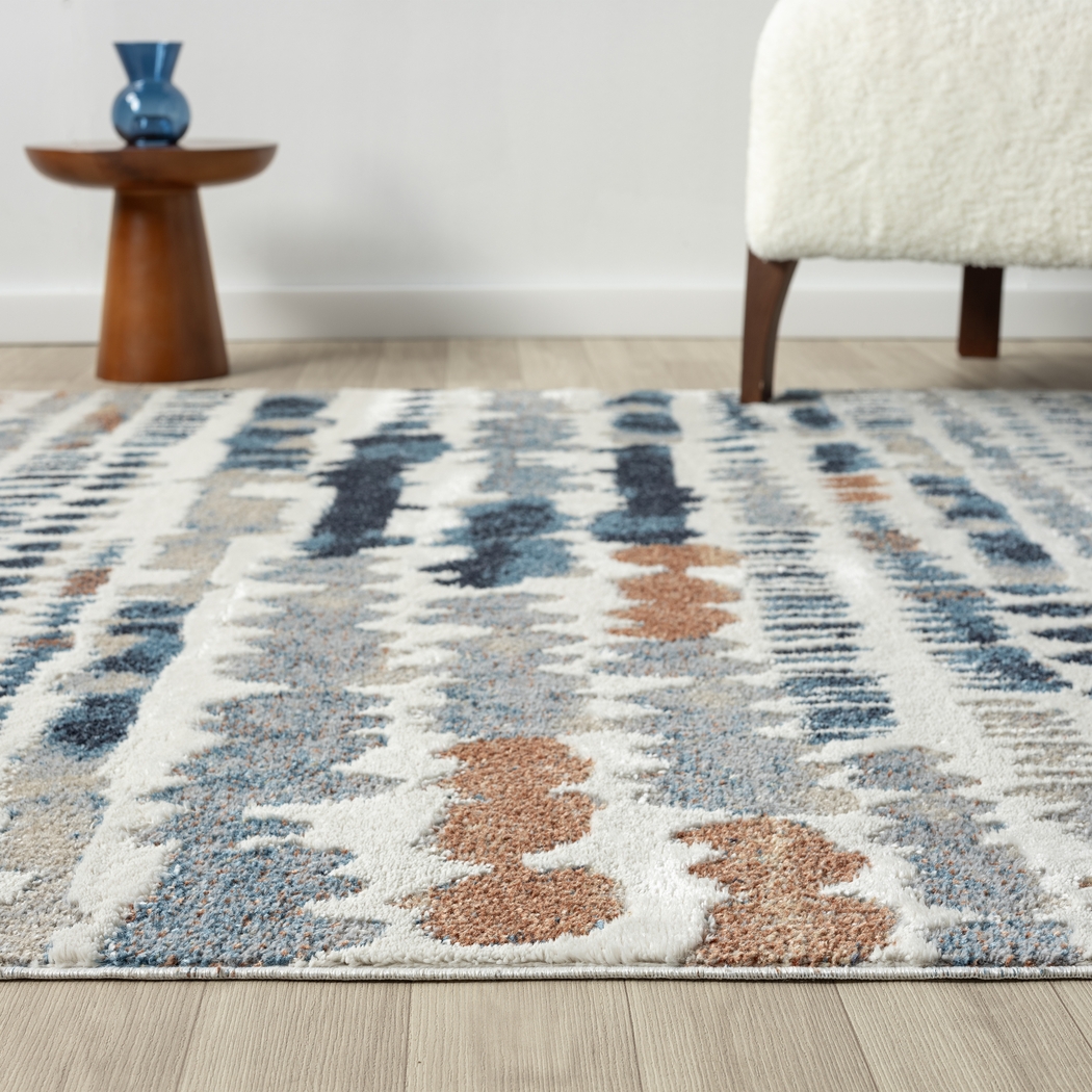 Evette Rios Basili Blue 5'3 x 7' Rug - Thumbnail - Image 6
