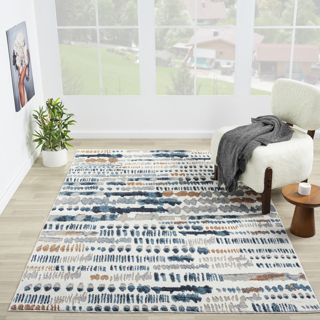 Evette Rios Basili Blue 7'9 x 9'9 Rug - Thumbnail - Image 2
