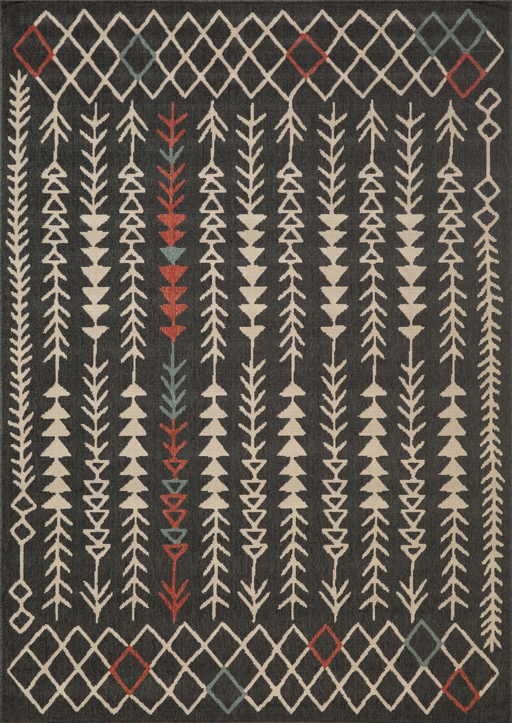 Evette Rios Blackwood Black 5' x 7' Indoor/Outdoor Rug - Thumbnail - Image 1