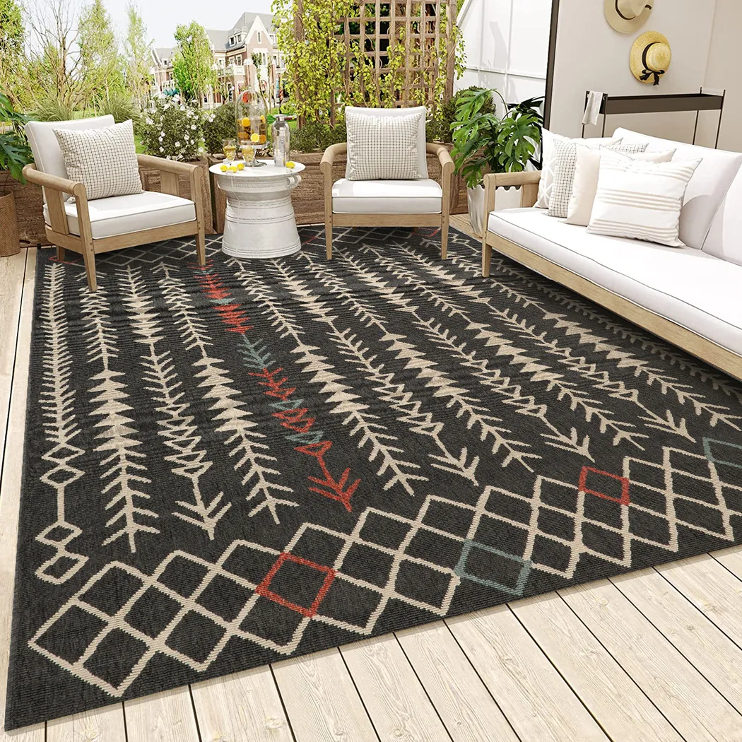 Evette Rios Blackwood Black 8' x 9'9 Indoor/Outdoor Rug - Thumbnail - Image 2