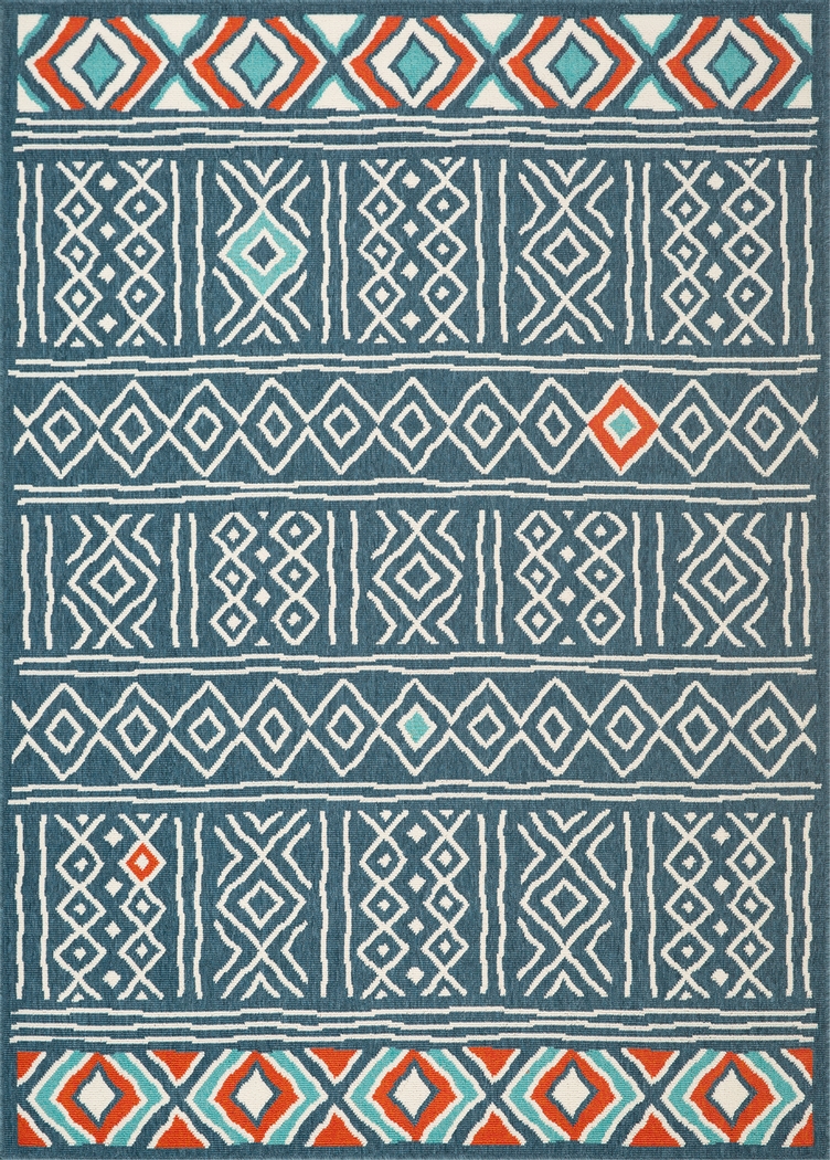 Evette Rios Jaspen Blue 5' x 7' Indoor/Outdoor Rug - Thumbnail - Image 1