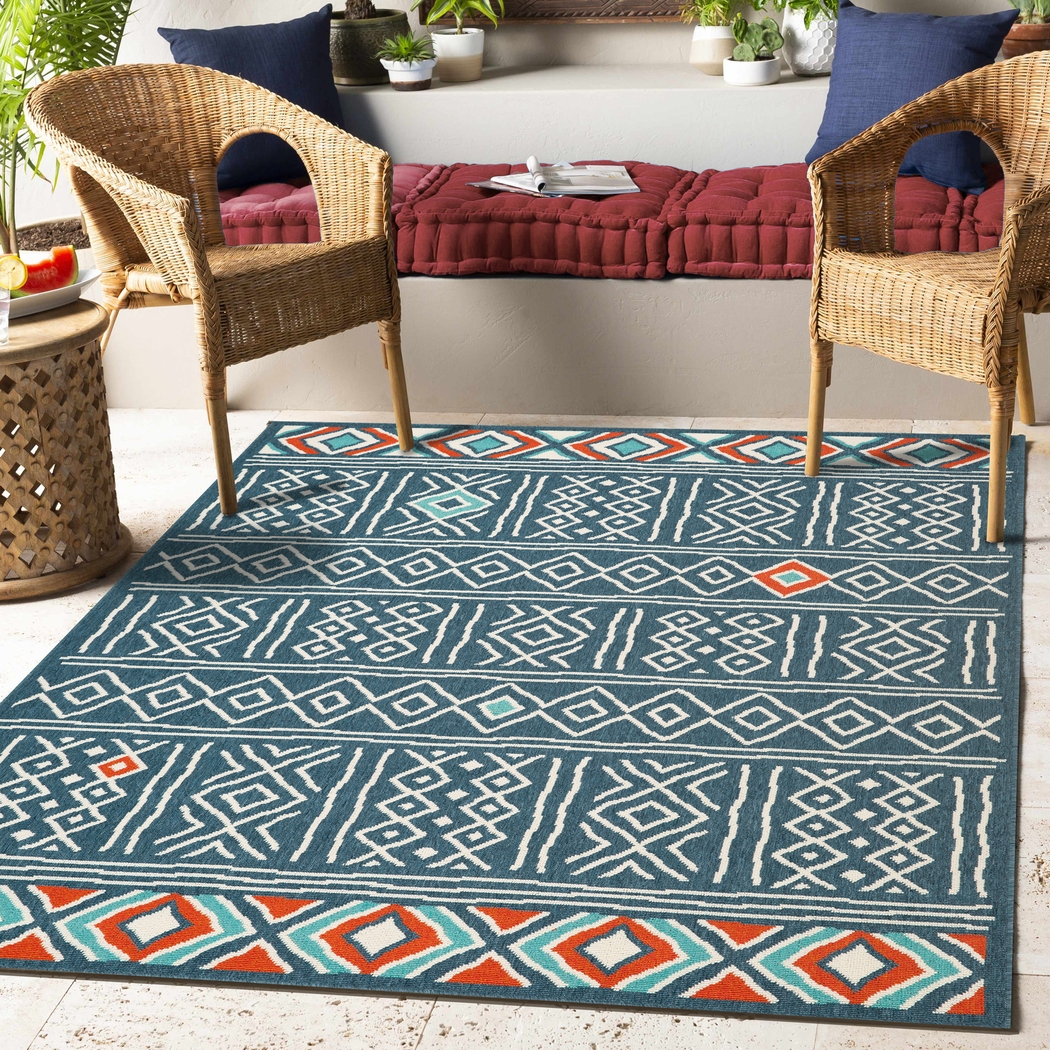 Evette Rios Jaspen Blue 8' x 9'9 Indoor/Outdoor Rug - Thumbnail - Image 2
