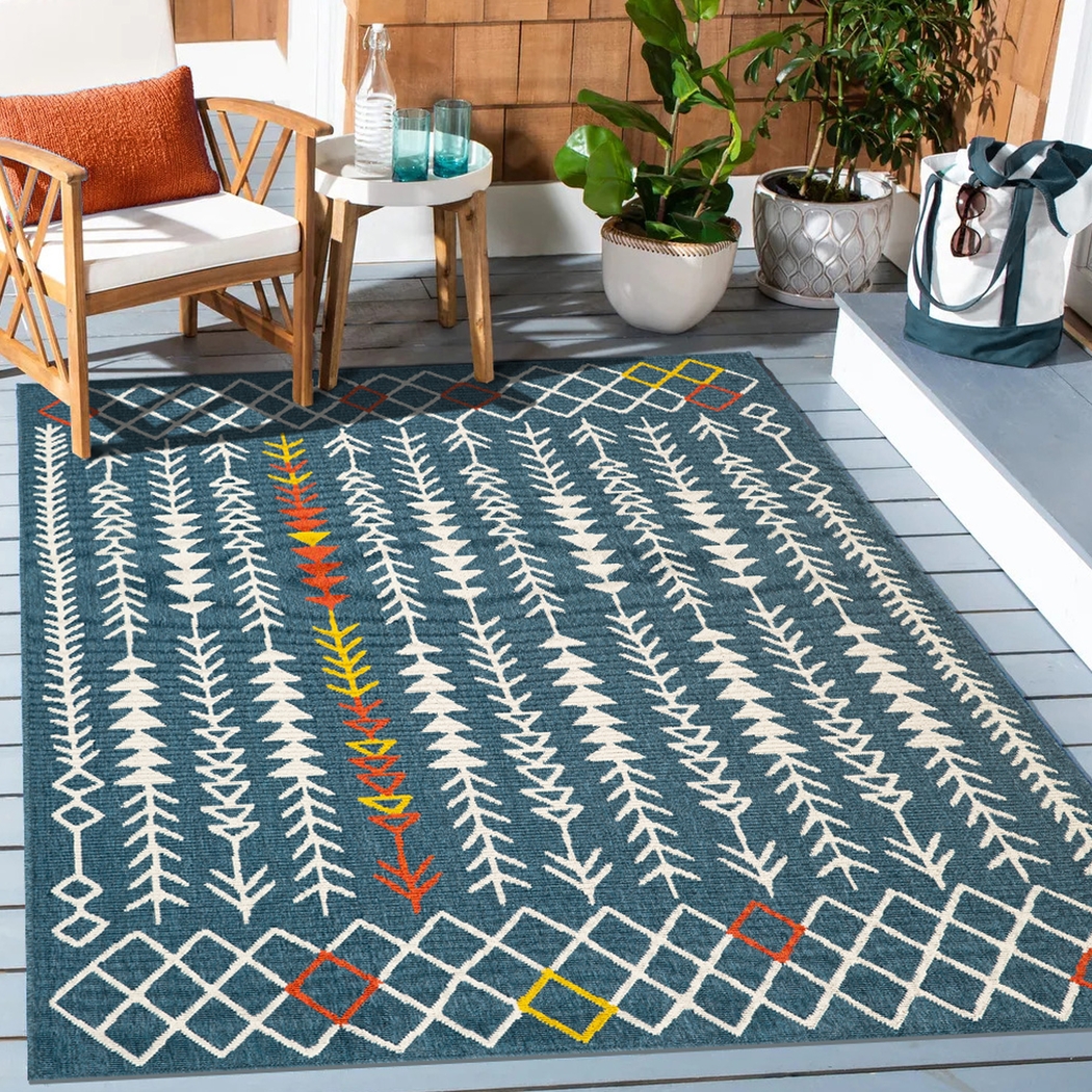 Evette Rios Blackwood Blue 8' x x9'9 Indoor/Outdoor Rug - Thumbnail - Image 2