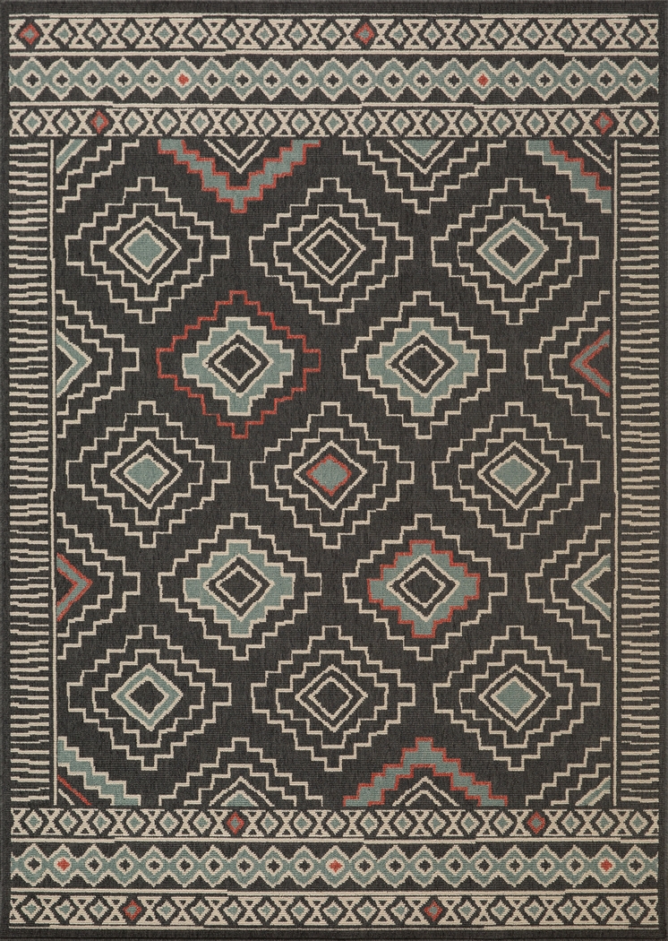 Evette Rios Boltan Black 5' x 7' Indoor/Outdoor Rug - Thumbnail - Image 1