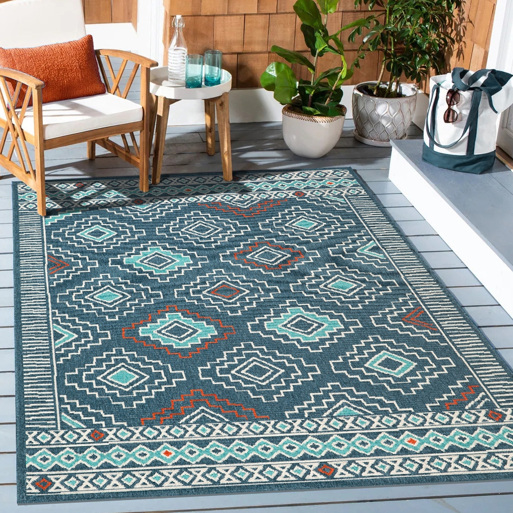 Evette Rios Boltan Blue 8' x 9'9 Indoor/Outdoor Rug - Thumbnail - Image 2