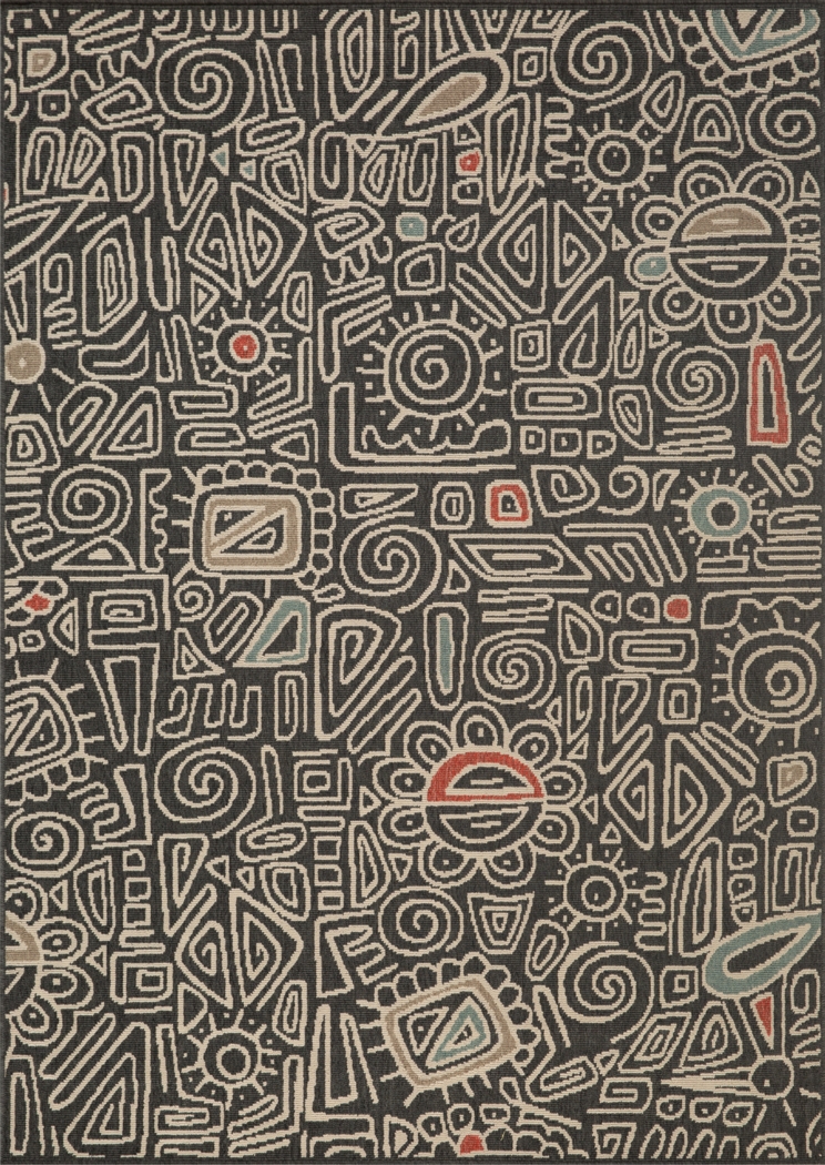 Evette Rios Cullin Black 8' x 9'9 Indoor/Outdoor Rug - Thumbnail - Image 1