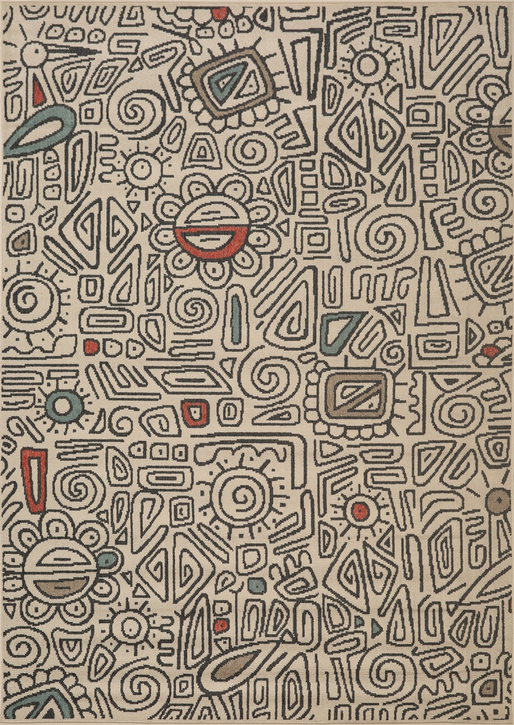 Evette Rios Cullin Ivory 5' x 7' Indoor/Outdoor Rug - Thumbnail - Image 1