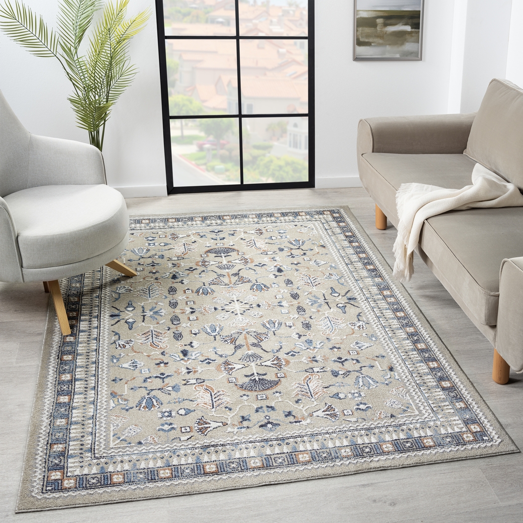 Evette Rios Jakue Blue 5'3 x 7' Rug - Thumbnail - Image 3