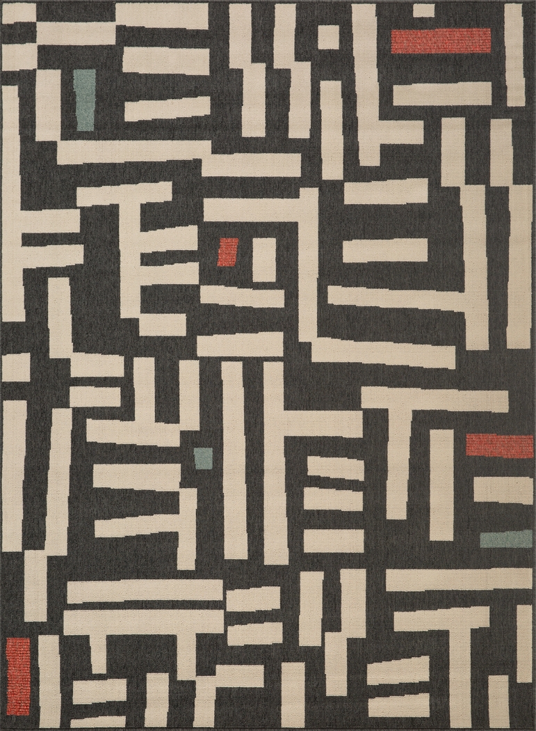 Evette Rios Swanton Black 5' x 7' Indoor/Outdoor Rug - Thumbnail - Image 1