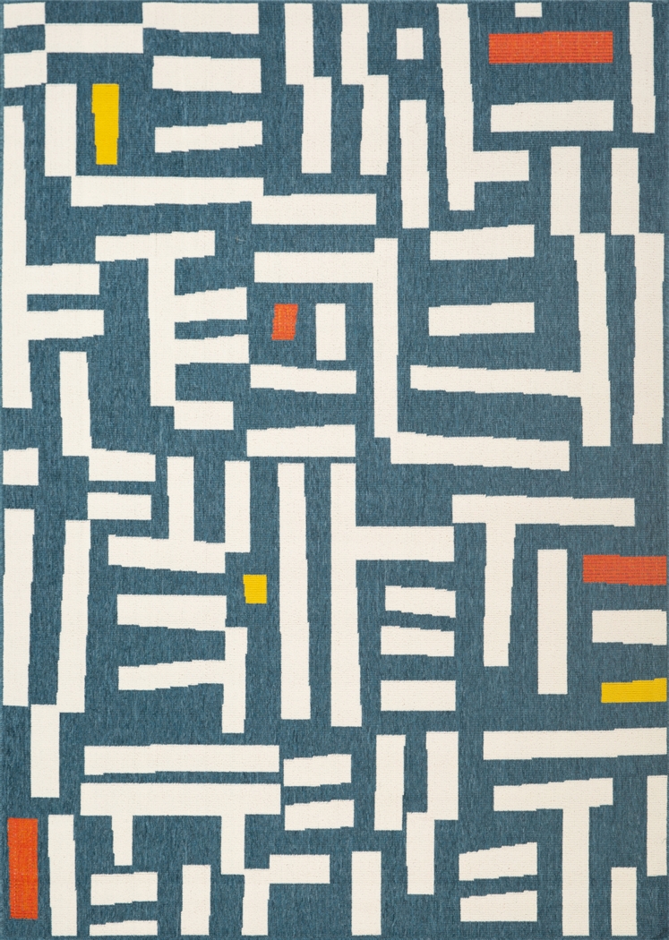Evette Rios Swanton Blue 8' x 9'9 Indoor/Outdoor Rug - Thumbnail - Image 1