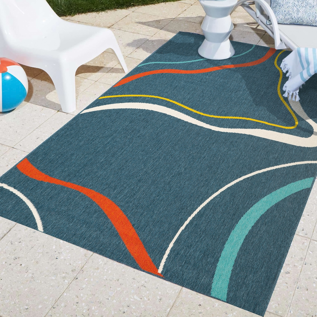Evette Rios Tessaway Blue 8' x 9'9 Indoor/Outdoor Rug - Thumbnail - Image 2