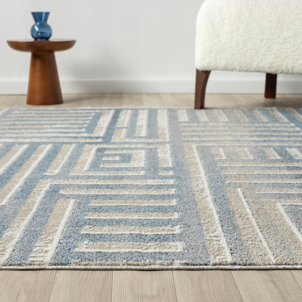 Evette Rios Udae Blue 7'9 x 9'9 Rug - Thumbnail - Image 6