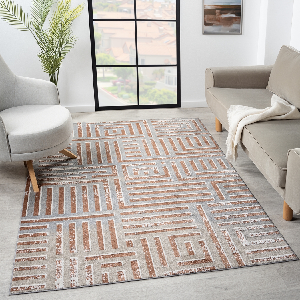 Evette Rios Udae Rust 5'3 x 7' Rug - Thumbnail - Image 3