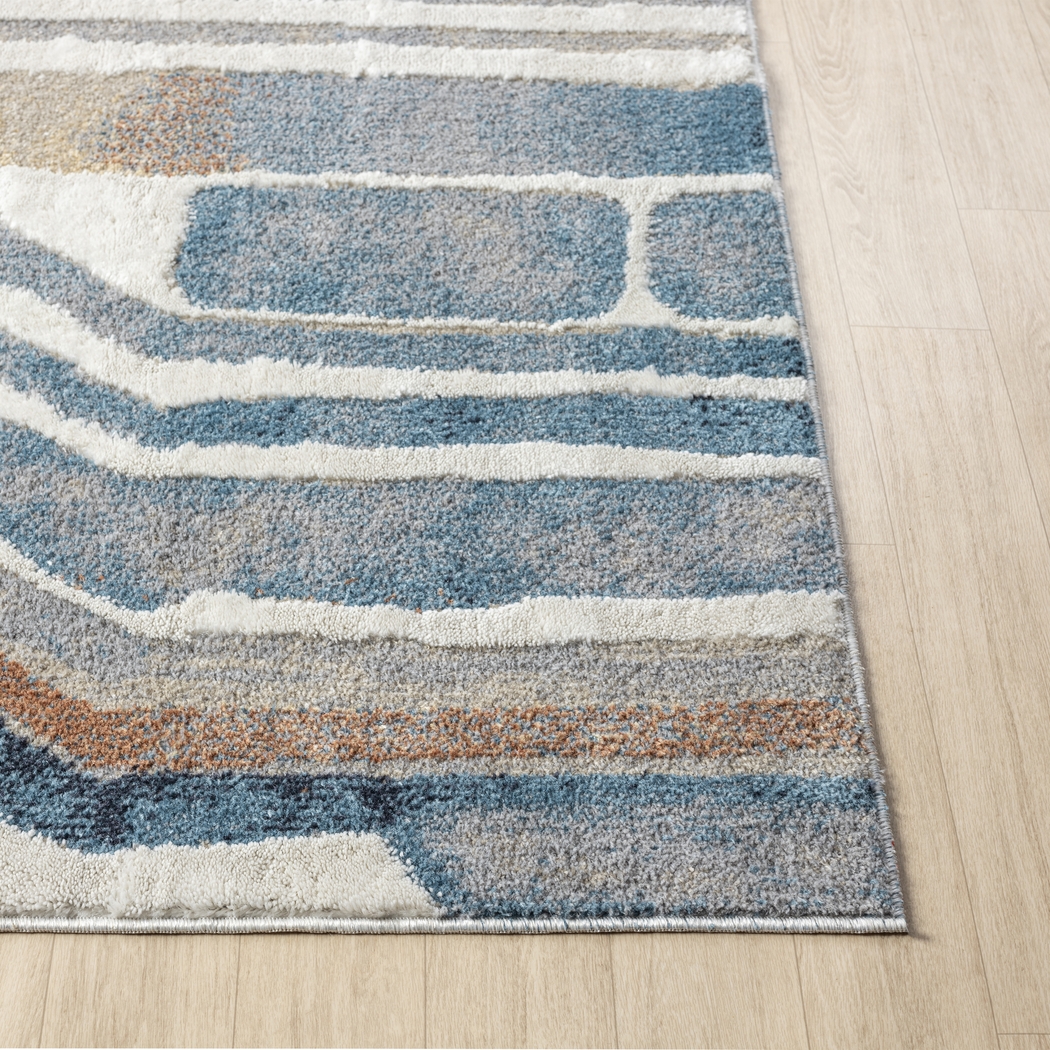 Evette Rios Zorion Blue 2'2 x 7' Runner Rug - Thumbnail - Image 3