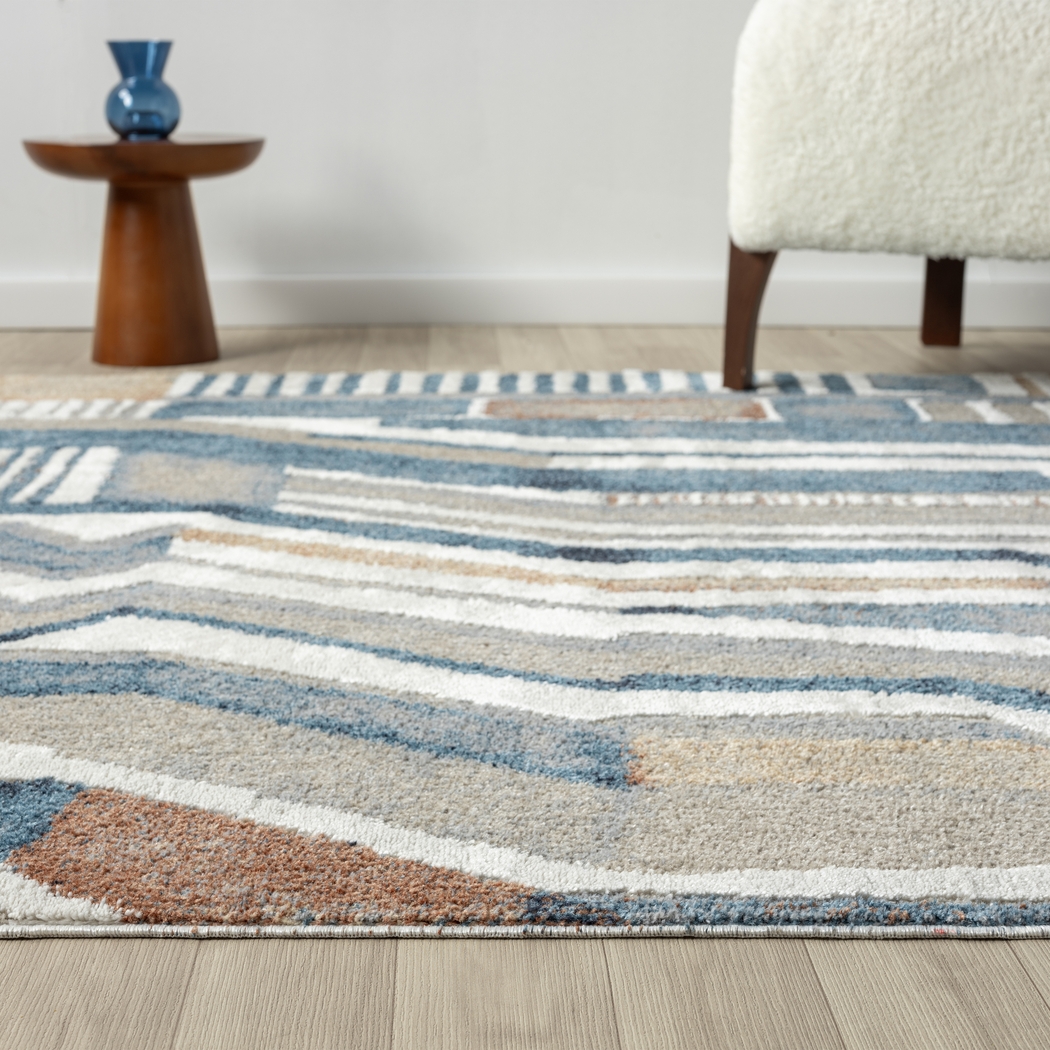 Evette Rios Zorion Blue 5'3 x 7' Rug - Thumbnail - Image 6