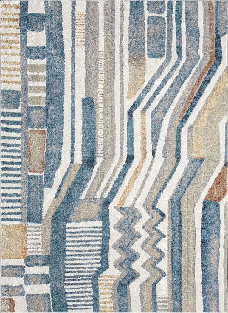 Evette Rios Zorion Blue 7'9 x 9'9 Rug - Thumbnail - Image 1