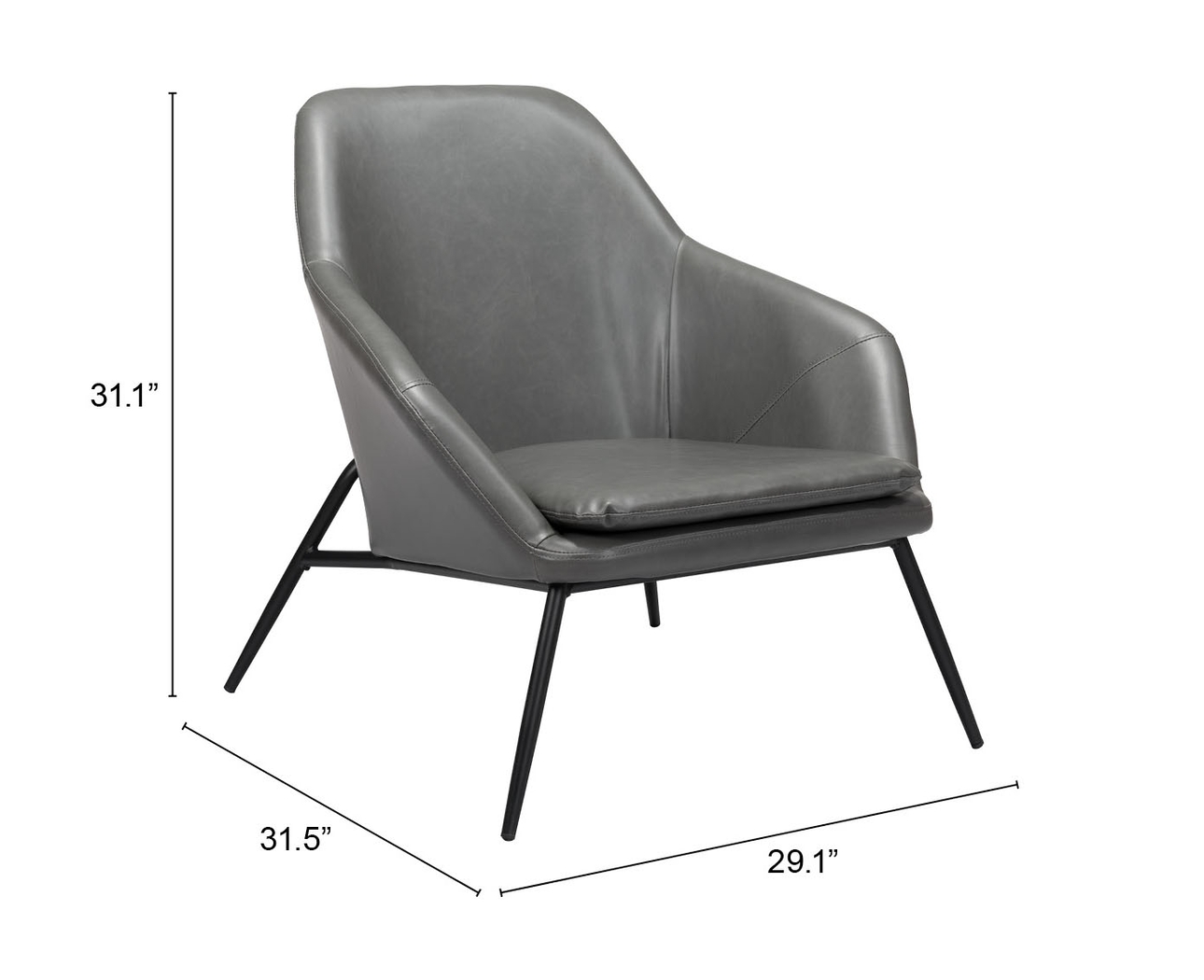 Exetor Gray Accent Chair - Thumbnail - Image 11