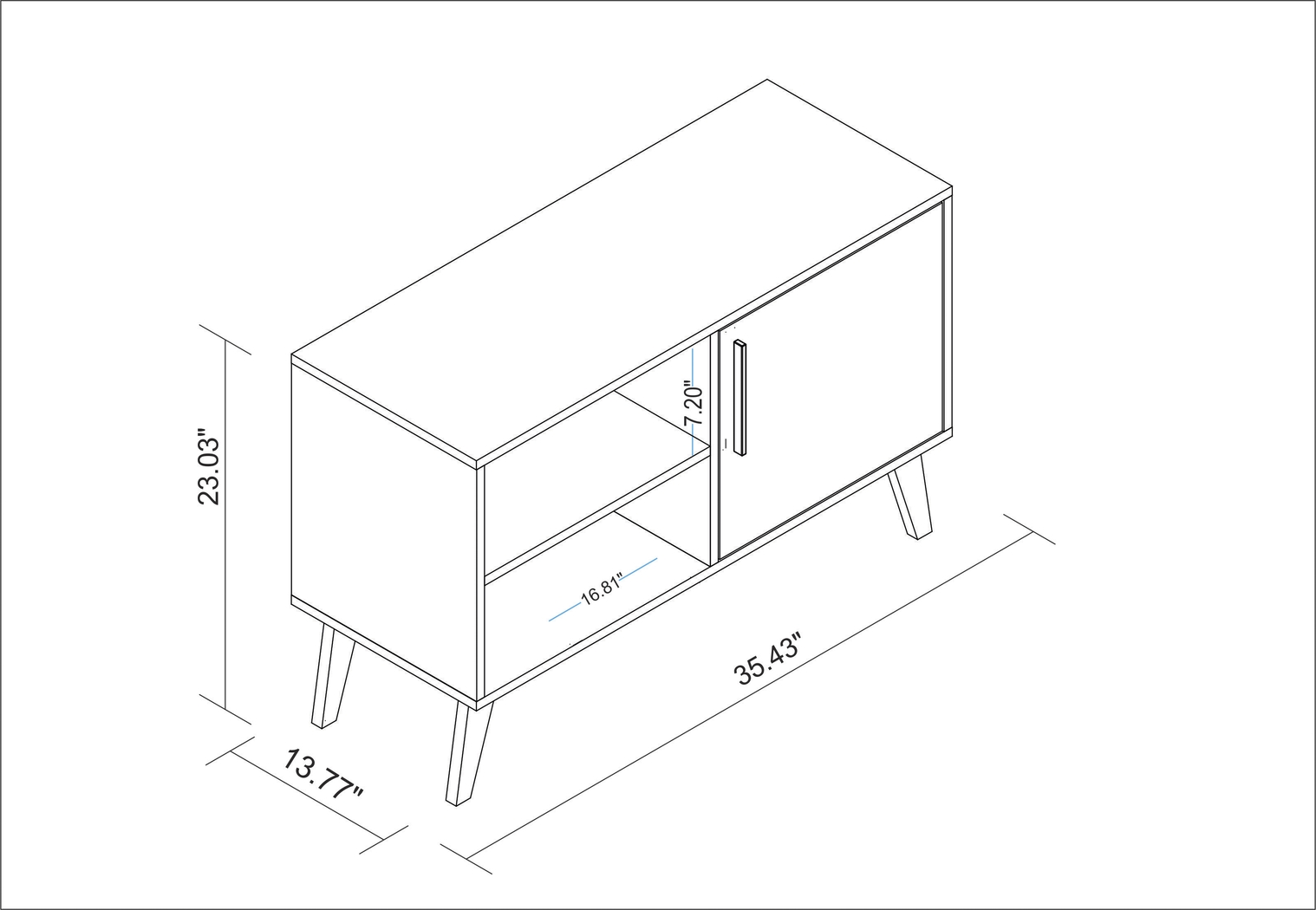 Exmore White 35.5 in. Console - Thumbnail - Image 3