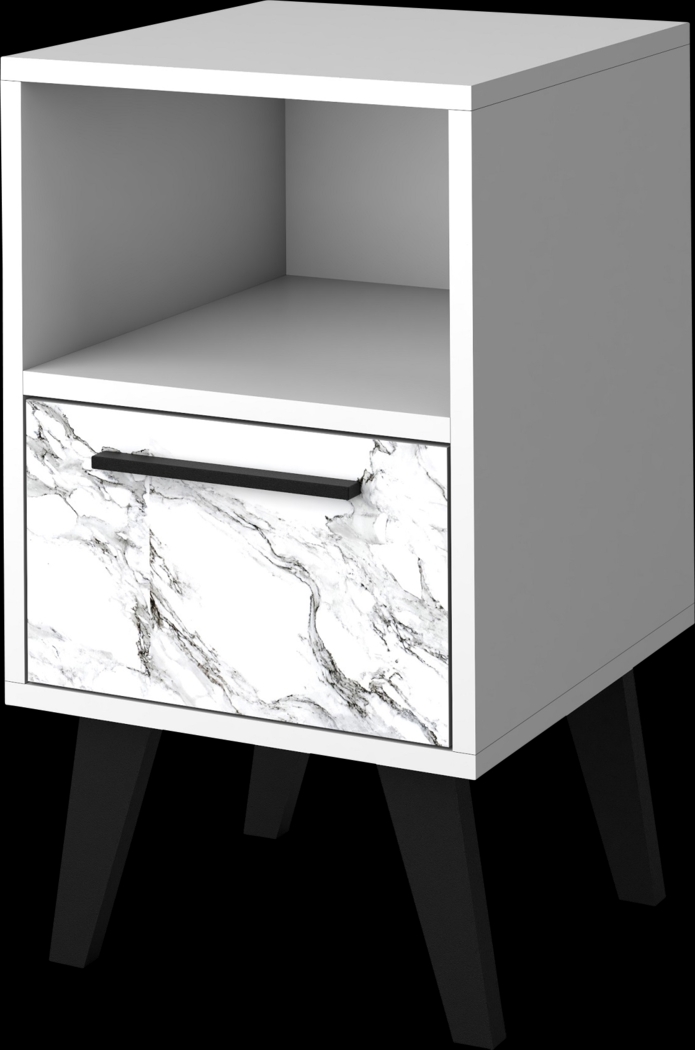 Exmore White Marble Nightstand - Thumbnail - Image 6