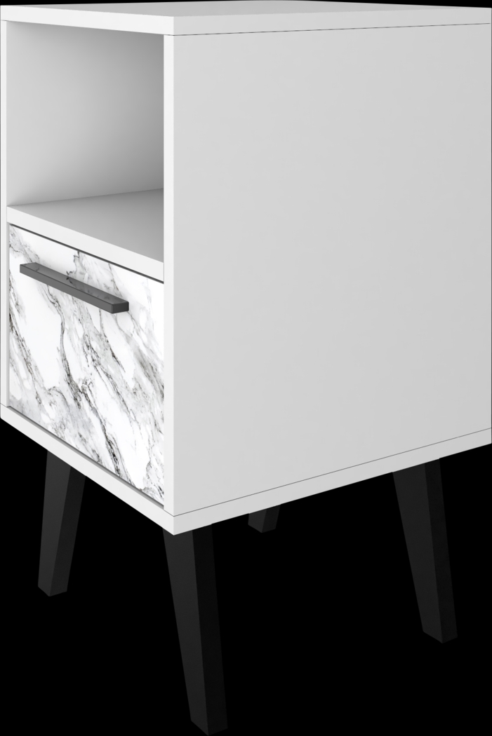 Exmore White Marble Nightstand - Thumbnail - Image 7