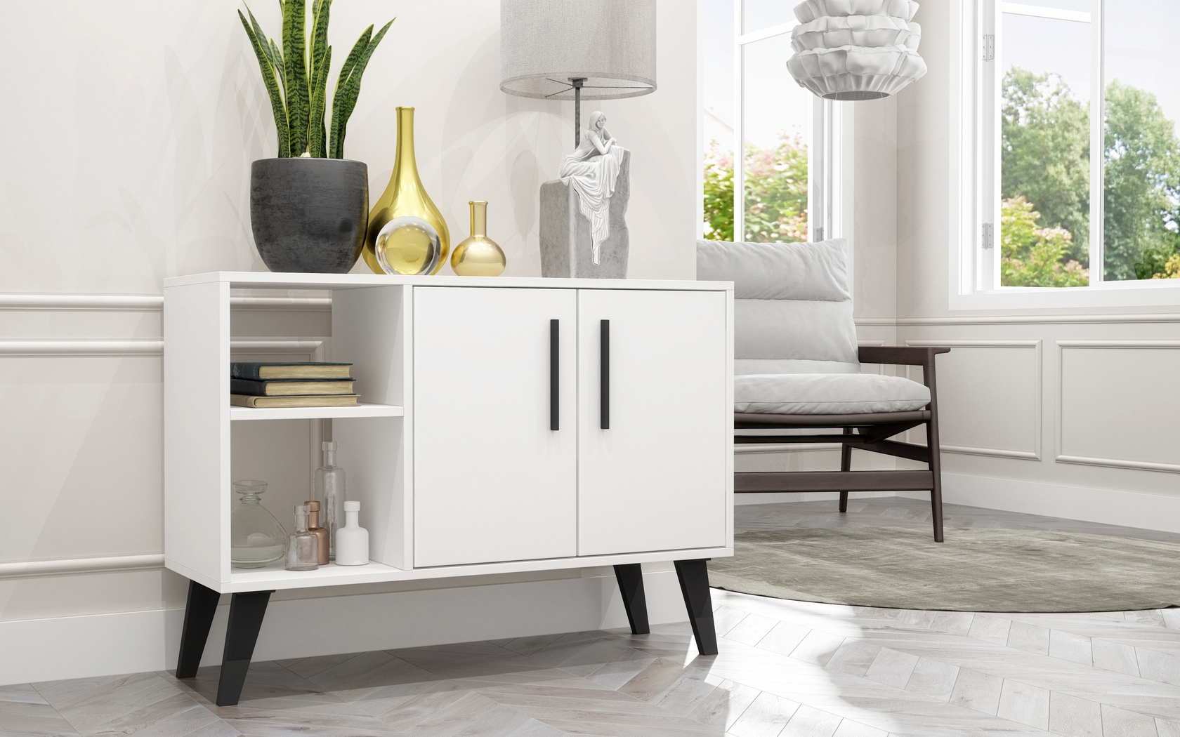 Exmore White Open Sideboard - Thumbnail - Image 2
