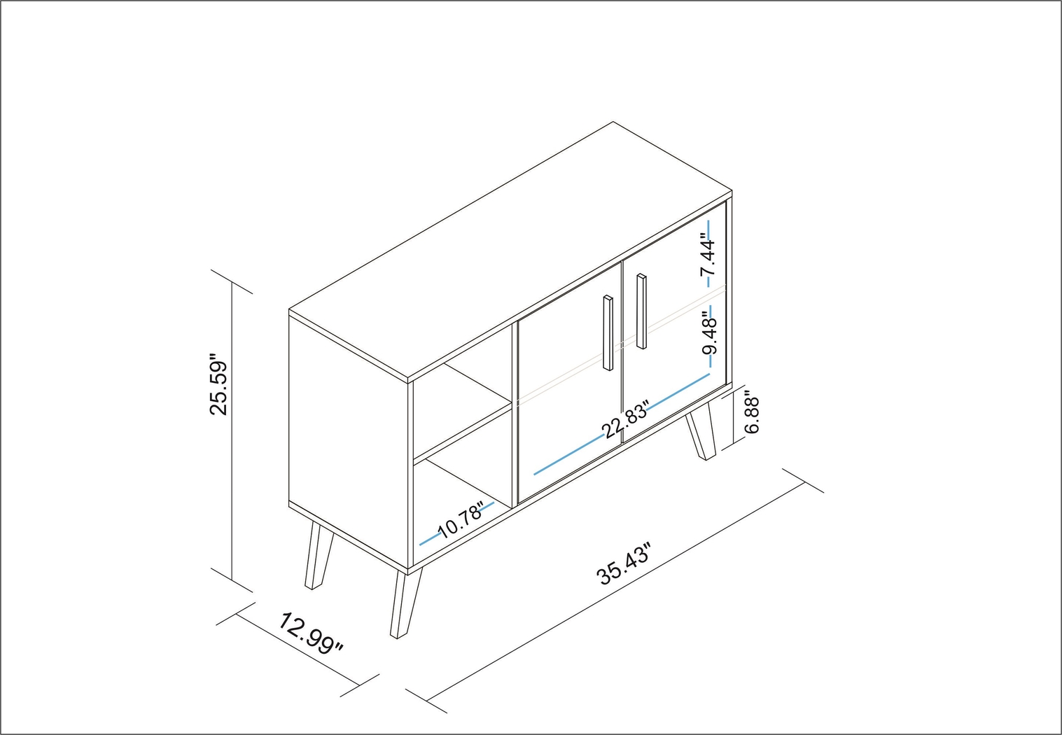 Exmore White Open Sideboard - Thumbnail - Image 3