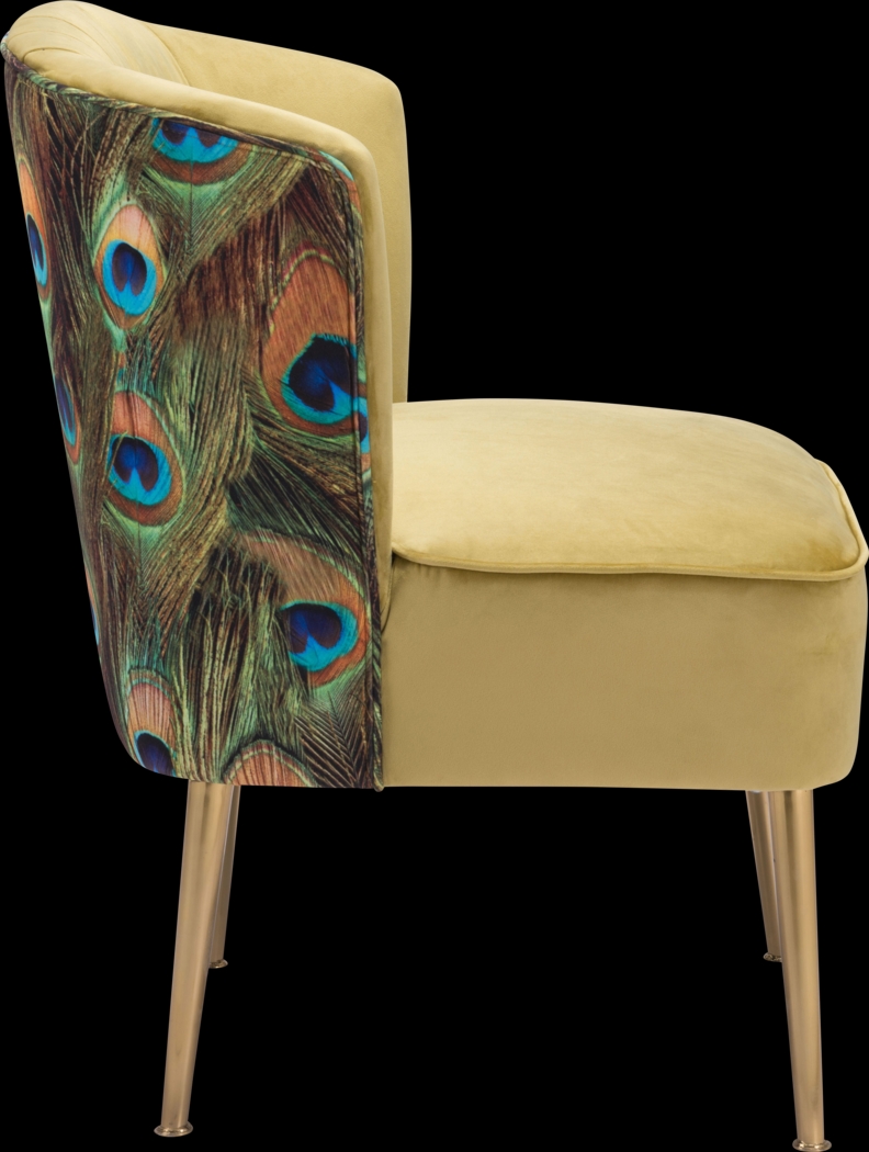 Exotic Flair Yellow Accent Chair - Thumbnail - Image 2