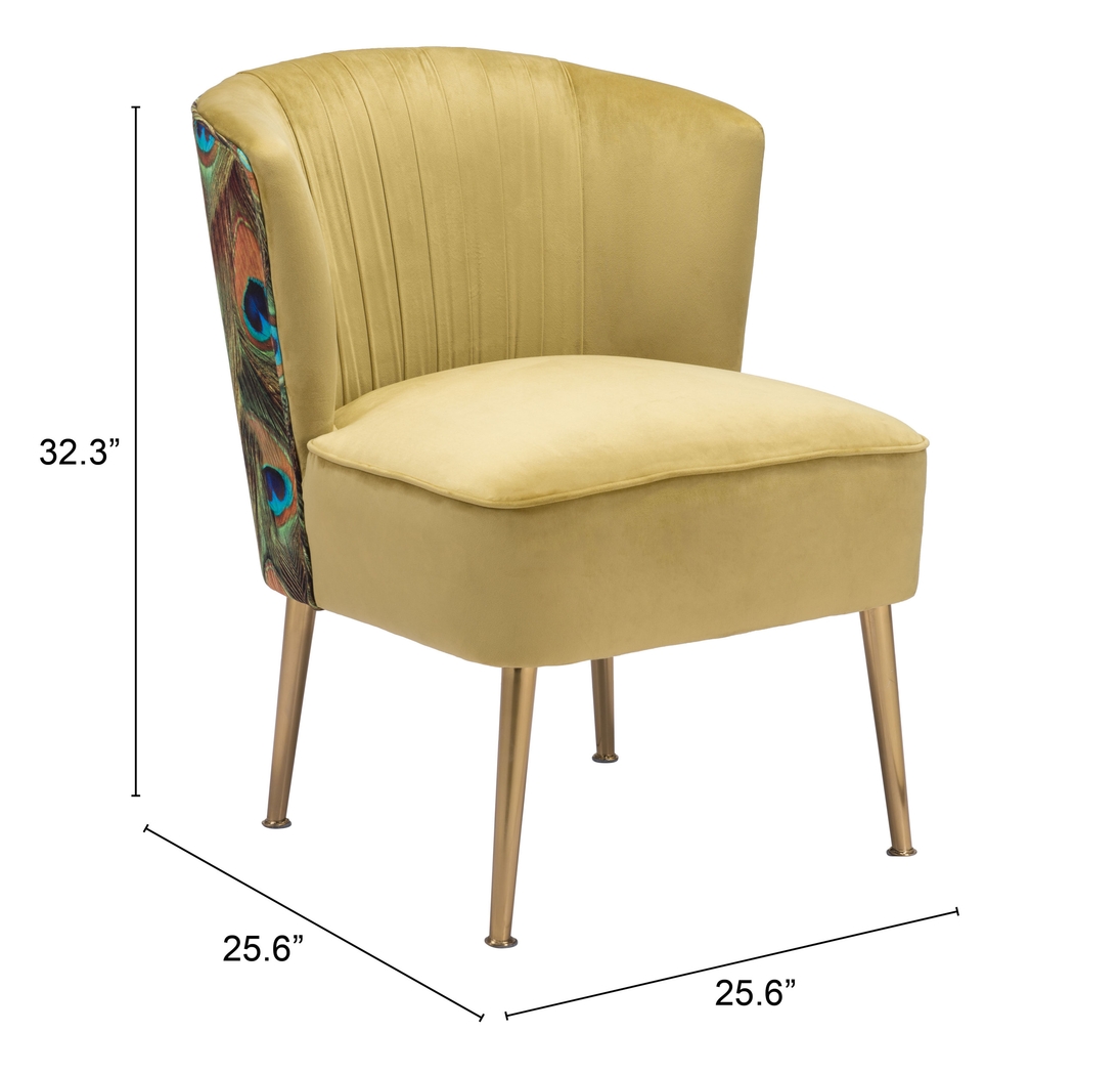 Exotic Flair Yellow Accent Chair - Thumbnail - Image 7