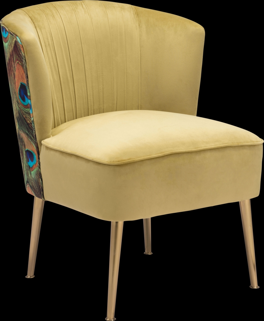 Exotic Flair Yellow Accent Chair - Thumbnail - Image 1