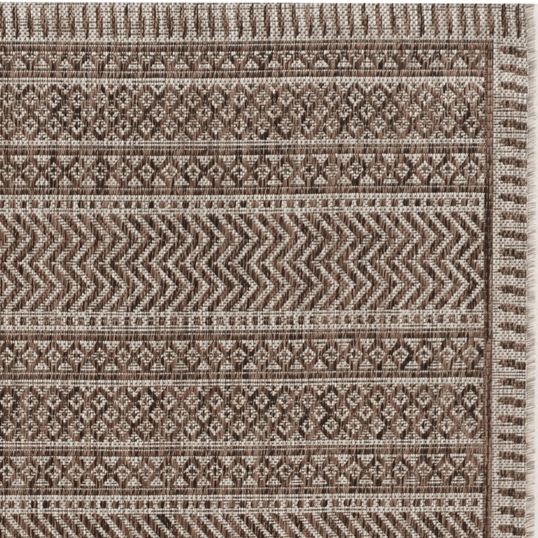 Exsomin Brown 5'3 x 7'7 Indoor/Outdoor Rug - Thumbnail - Image 2