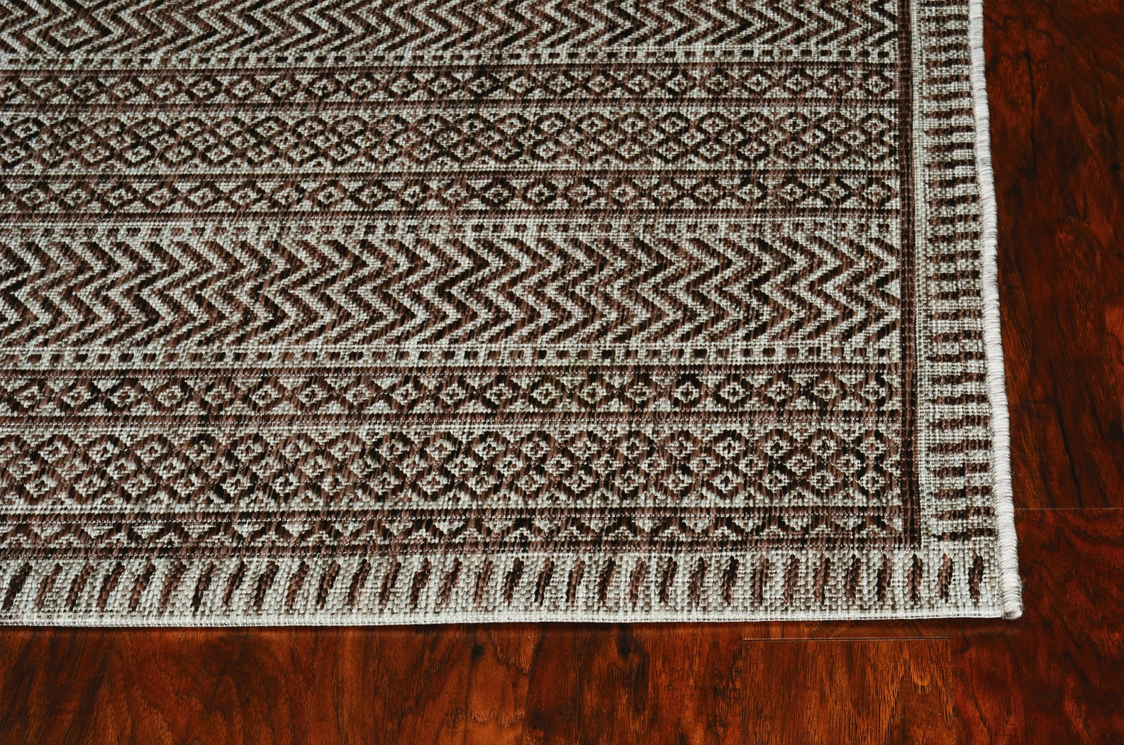 Exsomin Brown 7'10 x 10'10 Indoor/Outdoor Rug - Thumbnail - Image 6