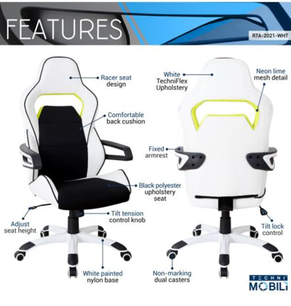 Ezano White Office Chair - Thumbnail - Image 4
