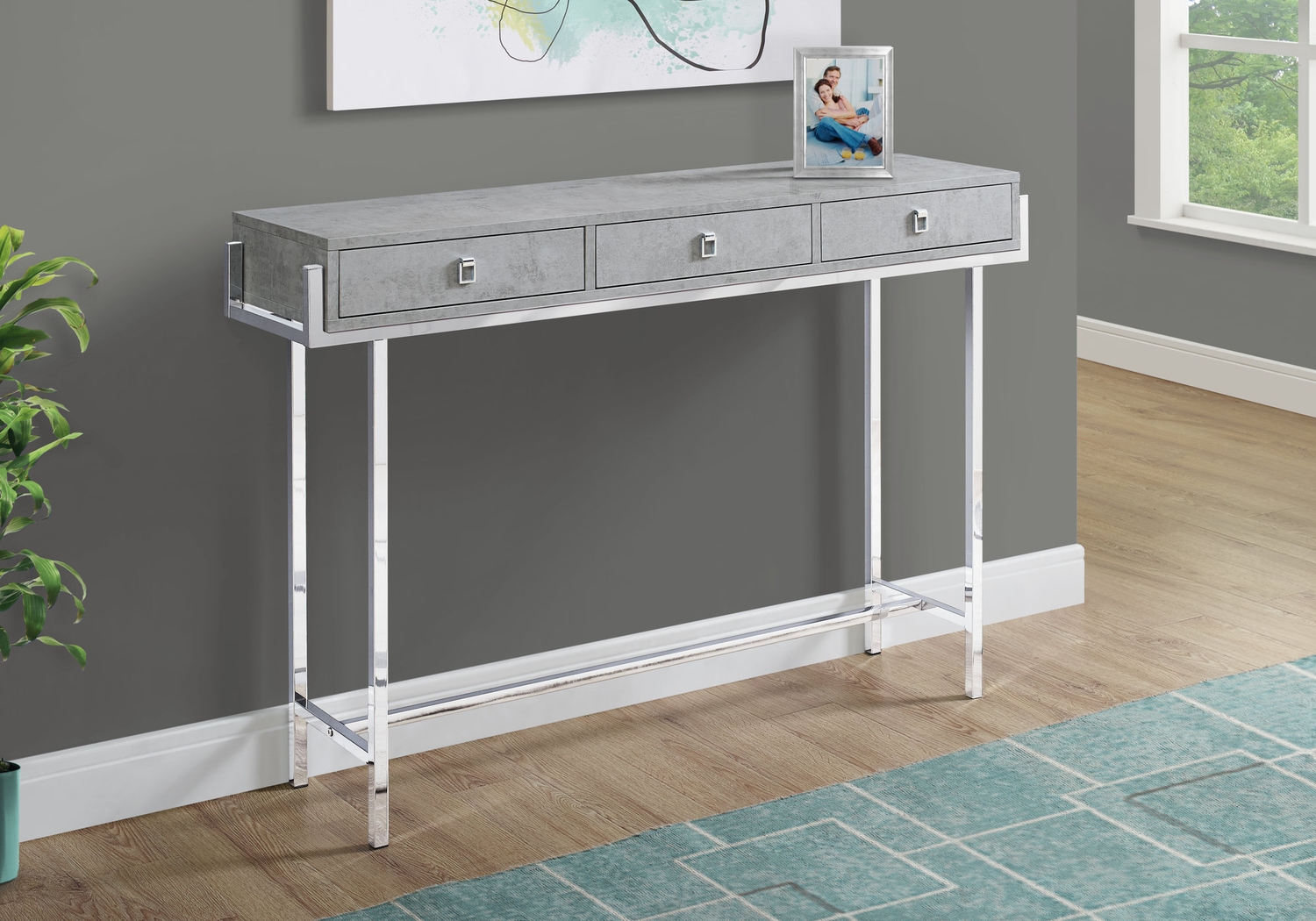 Ezell Gray Console Table - Thumbnail - Image 2