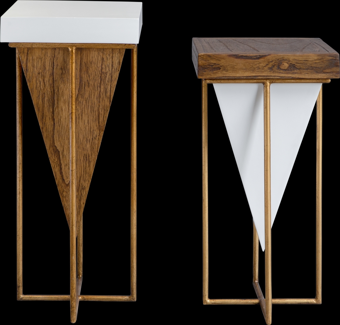 Ezzard White Accent Table Set of 2 - Thumbnail - Image 2