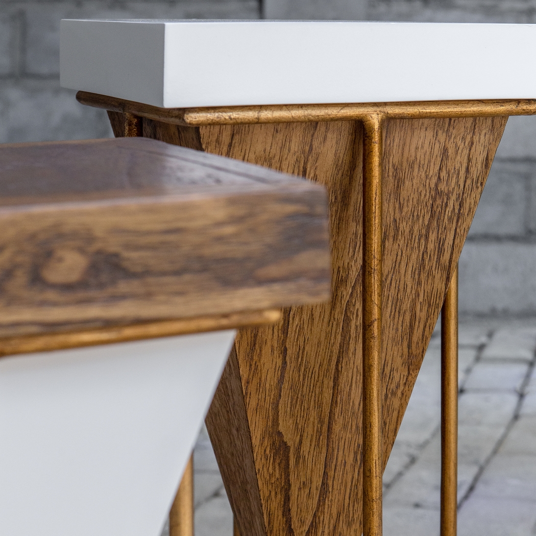 Ezzard White Accent Table Set of 2 - Thumbnail - Image 3