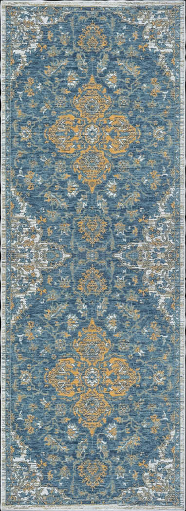 Fadika Blue 2' x 8' Indoor/Outdoor Runner Rug - Thumbnail - Image 1