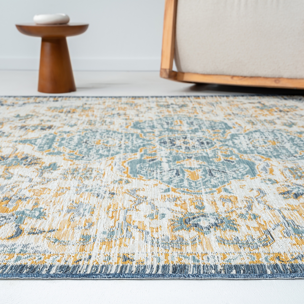 Fadika Blue 5'3 x 7' Indoor/Outdoor Rug - Thumbnail - Image 6